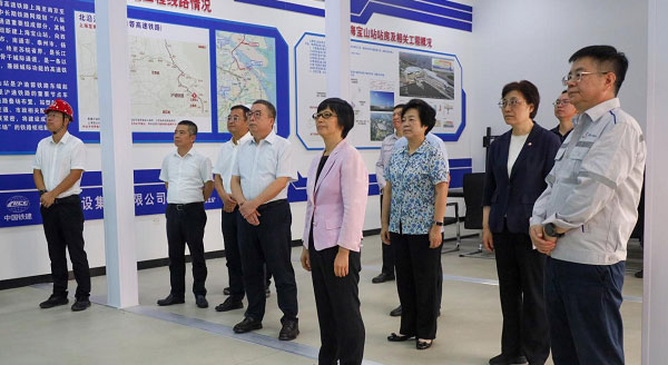 上海市人大常委会副主任宗明到上海宝山站站房项目调研